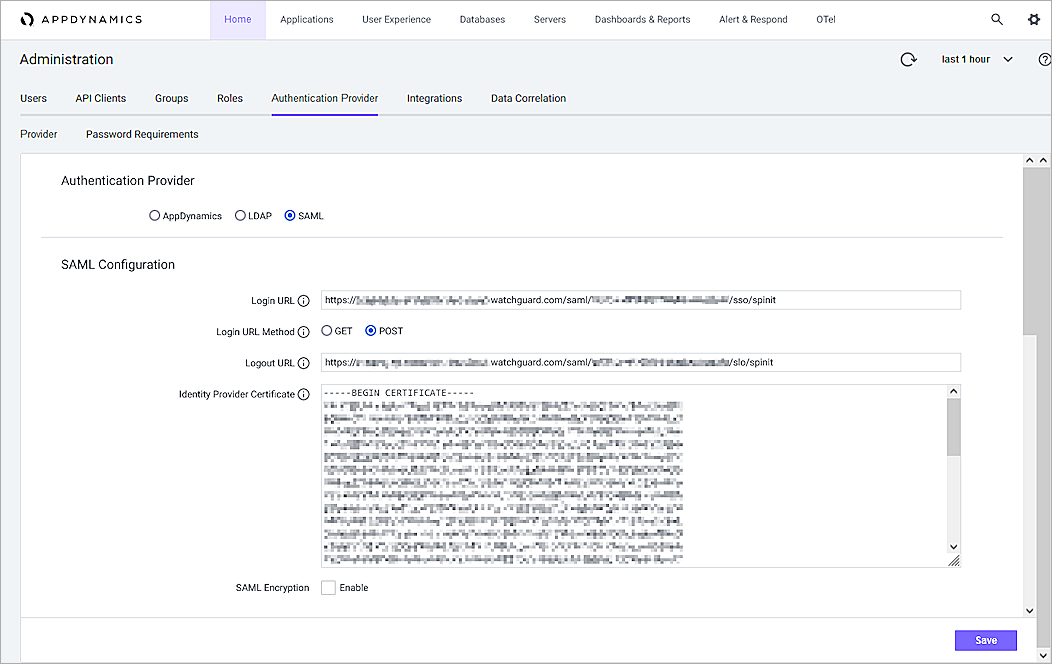 Screenshot of certificates page